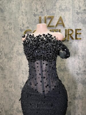 Kim black corset dress