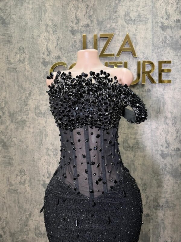 Kim black corset dress