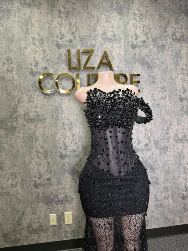 Kim black corset dress