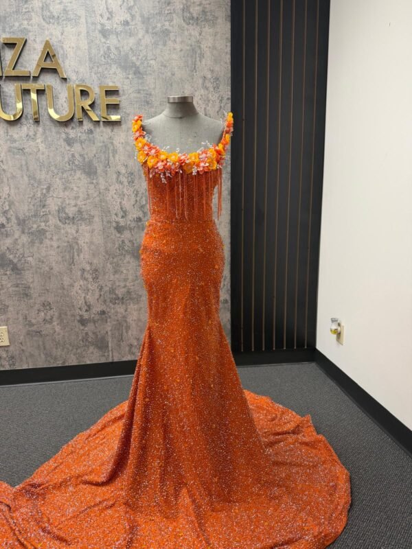 ricki001 Rikki orange sugar dress