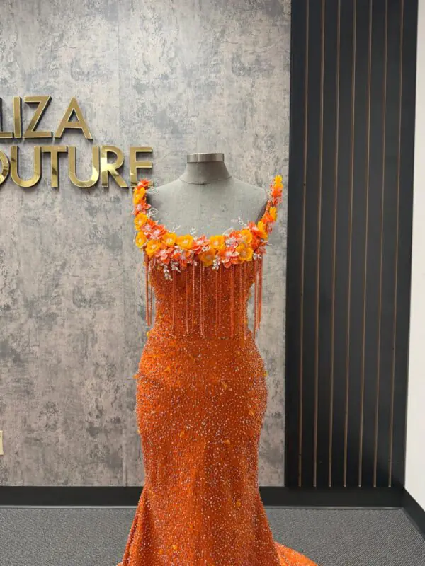 ricki002 Rikki orange sugar dress