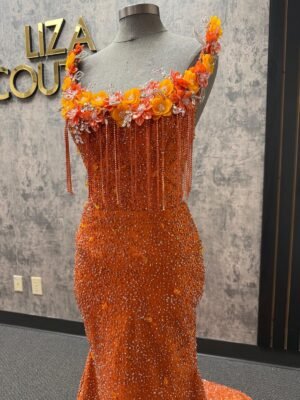 Rikki orange sugar dress