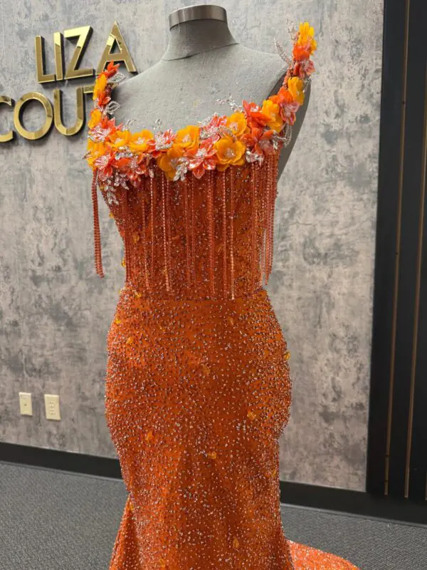 ricki003 Rikki orange sugar dress