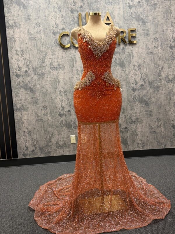 vikki001 Vikki orange sugar dress